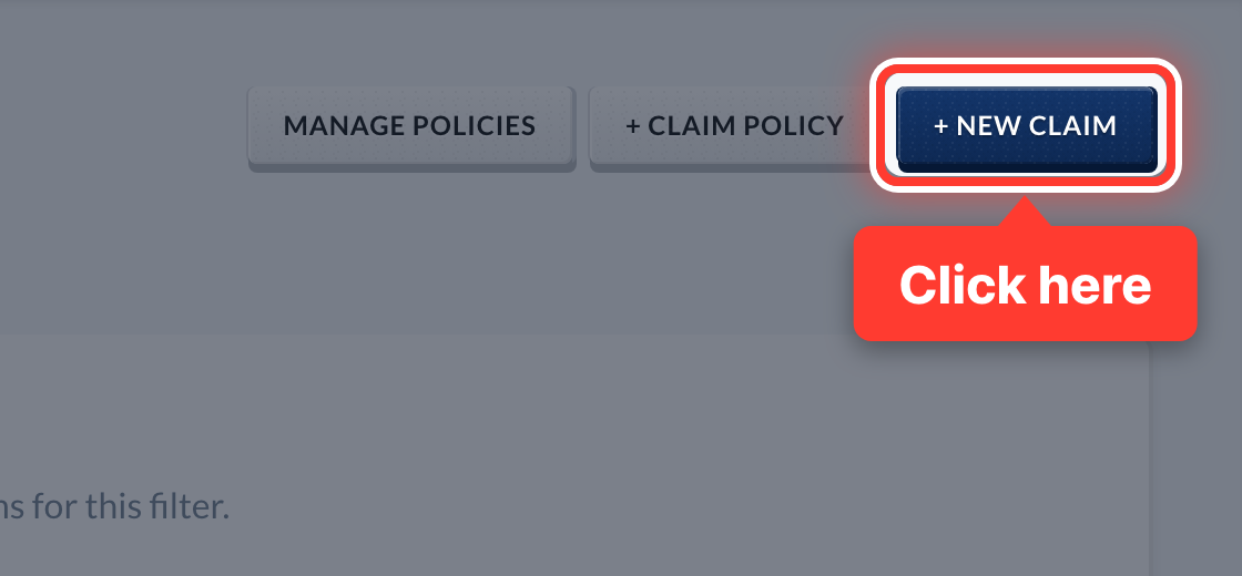 The + New Claim button, circled