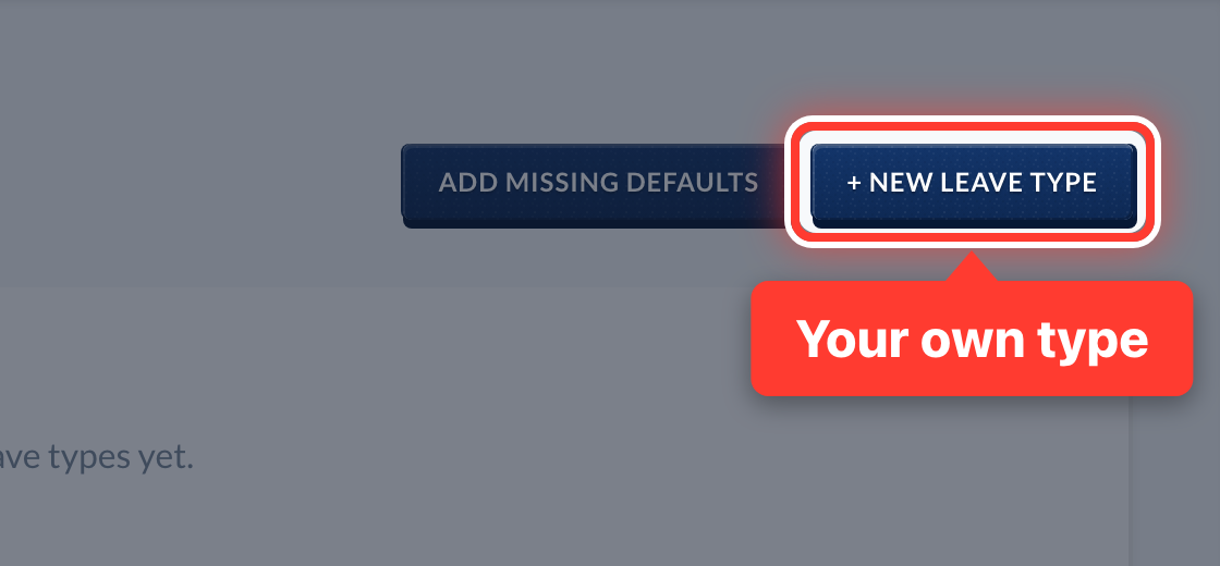 The + New Leave Type button, circled