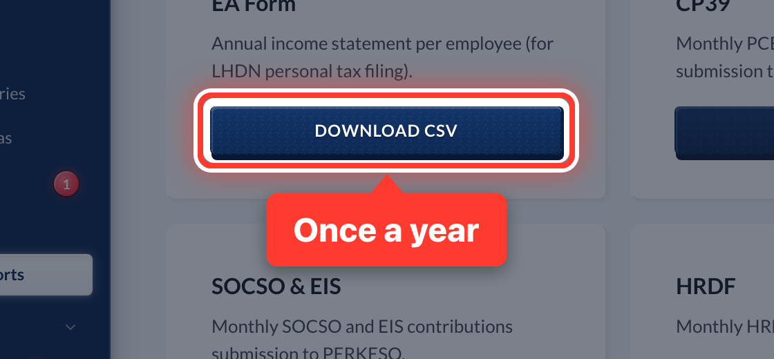 The EA Form download button, circled